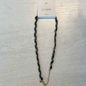 J. Crew Green and Gold Braided Necklace